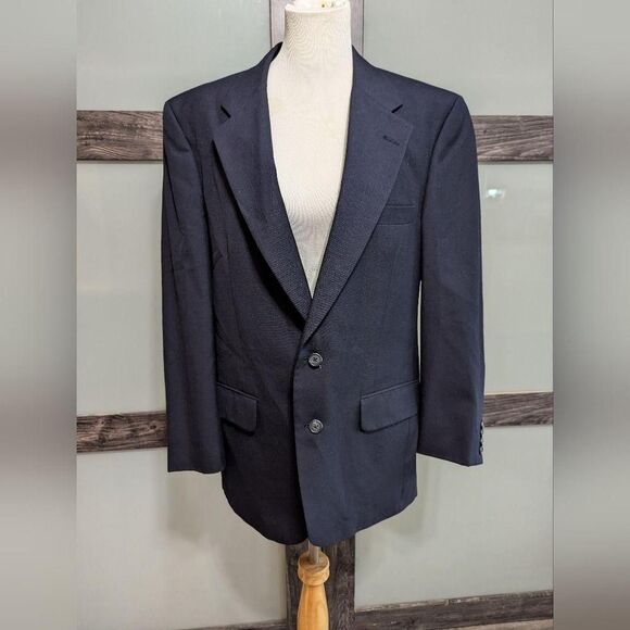 Burberry Vintage Blue Tailored-jackets unsure of size please see measurments - Picture 1 of 8